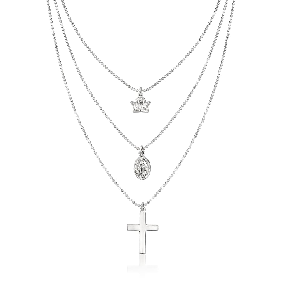 Three tier store necklace silver