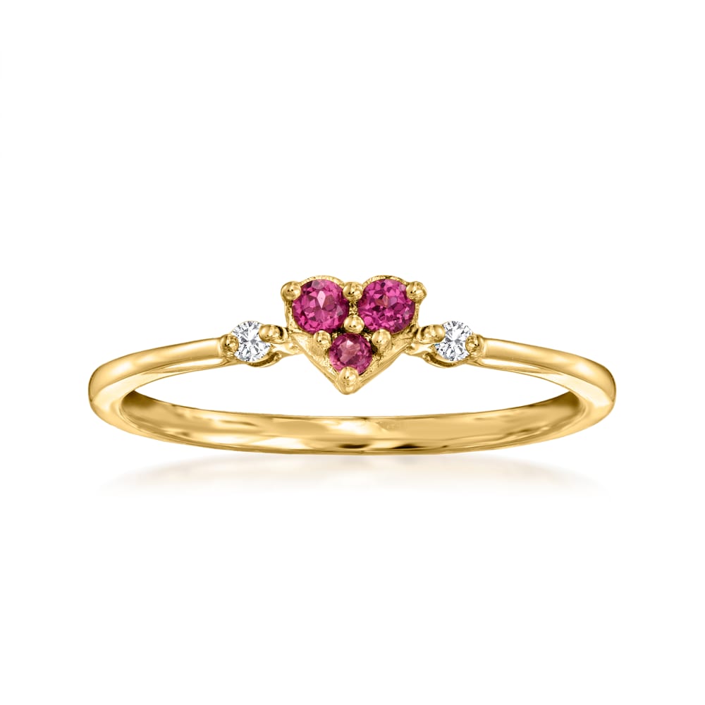 14KT Rose Gold Heart Ring 0.03 CT. T.W.