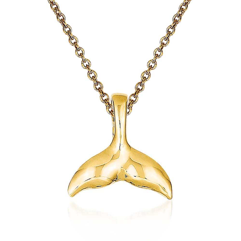14k Gold Petite Whale Tail Necklace – Cape Cod Jewelers