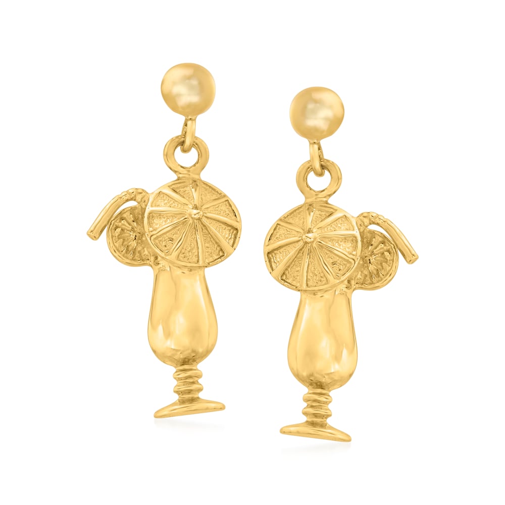14kt Yellow Gold Tropical Drink Drop Earrings | Ross-Simons