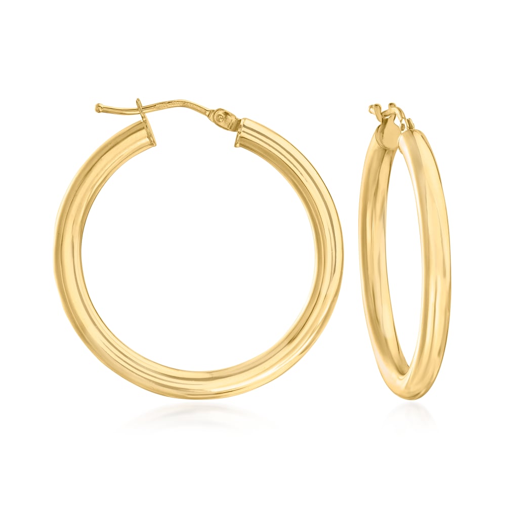 Ross-Simons Italian 14kt Yellow Gold Oval Hoop Earrings