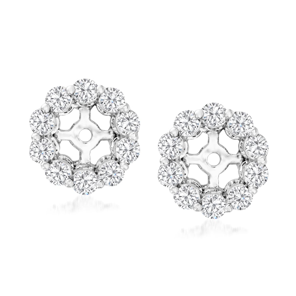 Round Cut Diamond Cluster Jackets for Stud Earrings in 14kt. White Gold  (1.00ct. tw.)