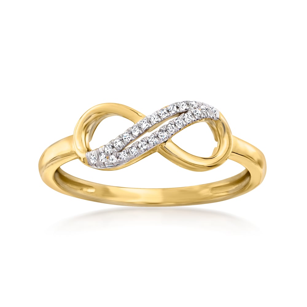 Finest Gold 14K Yellow Gold Infinity Ring - Size 7 - Walmart.com
