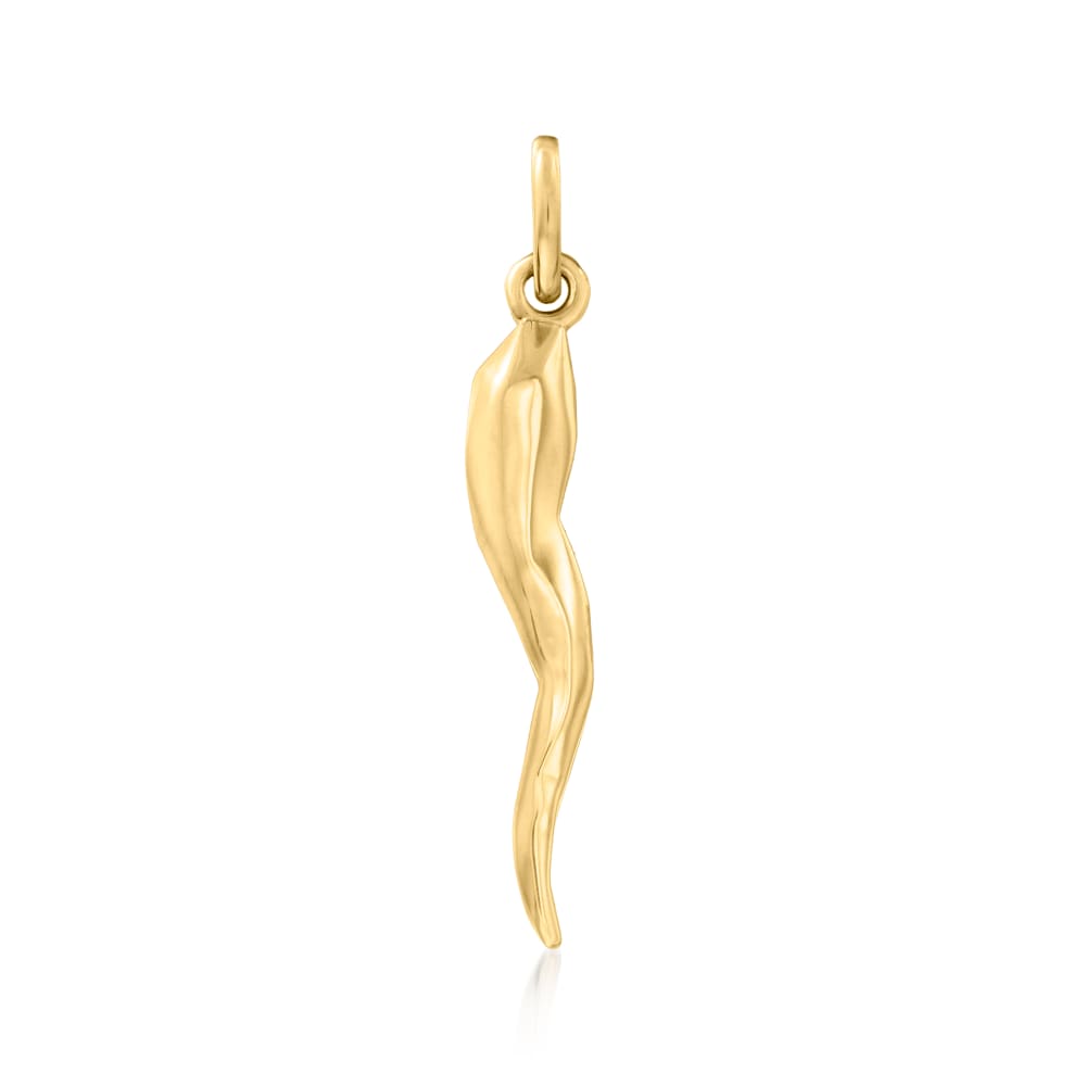 Buy 14k Yellow Gold Italian Horn Pendant Online at SO ICY JEWELRY