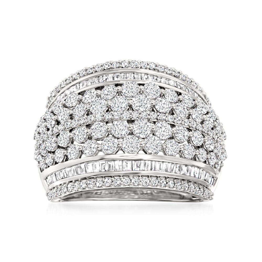 2.00 ct. t.w. Baguette and Round Diamond Multi-Row Ring in