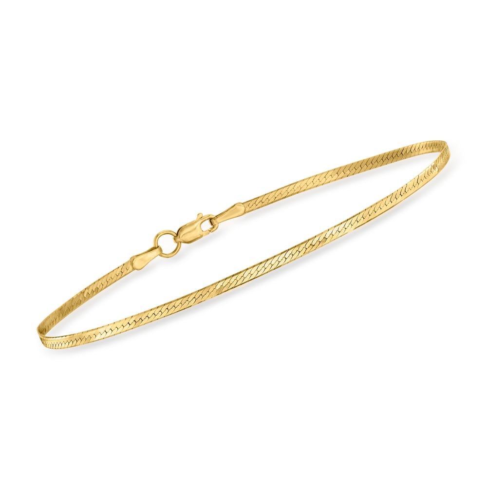 Gold Herringbone Bracelet Snake Chain Bracelet Mens Chain Bracelets