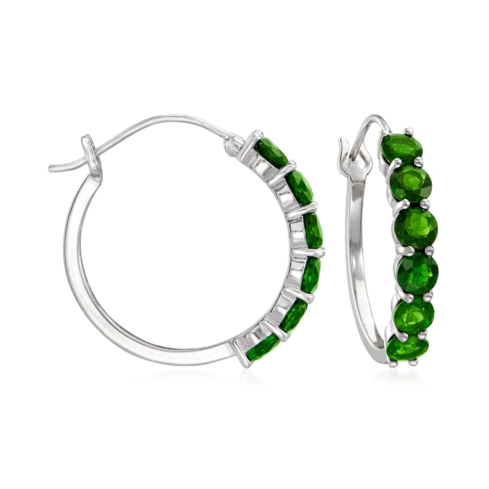 Chrome diopside hoop best sale earrings
