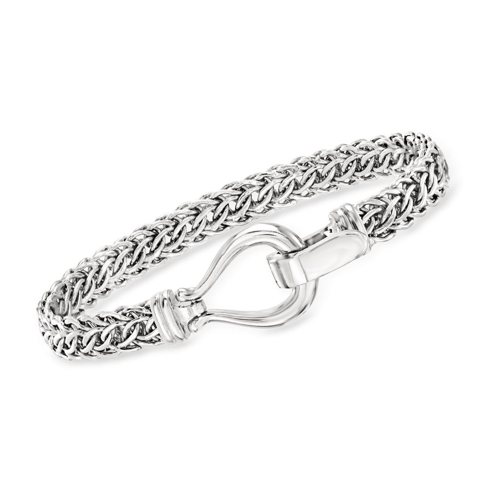 String Bracelet With Sterling Silver Connector (Grey) – Kompsós