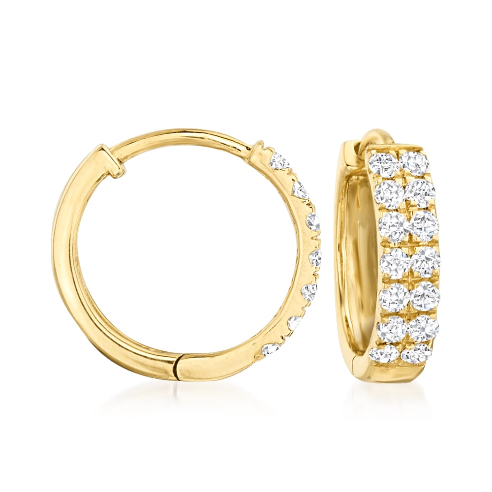 .33 ct. t.w. Diamond Huggie Hoop Earrings in 14kt Yellow Gold. 3/8 ...