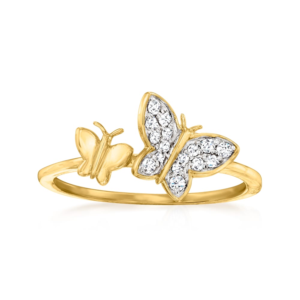 10 ct. t.w. Diamond Butterfly Ring in 14kt Yellow Gold Ross Simons