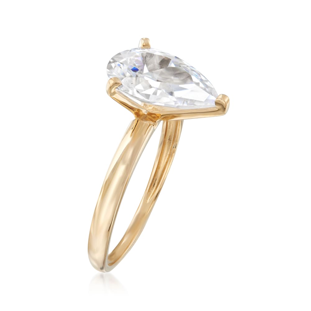 3.00 Carat Pear-Shaped CZ Solitaire Ring in 14kt Yellow Gold | Ross-Simons