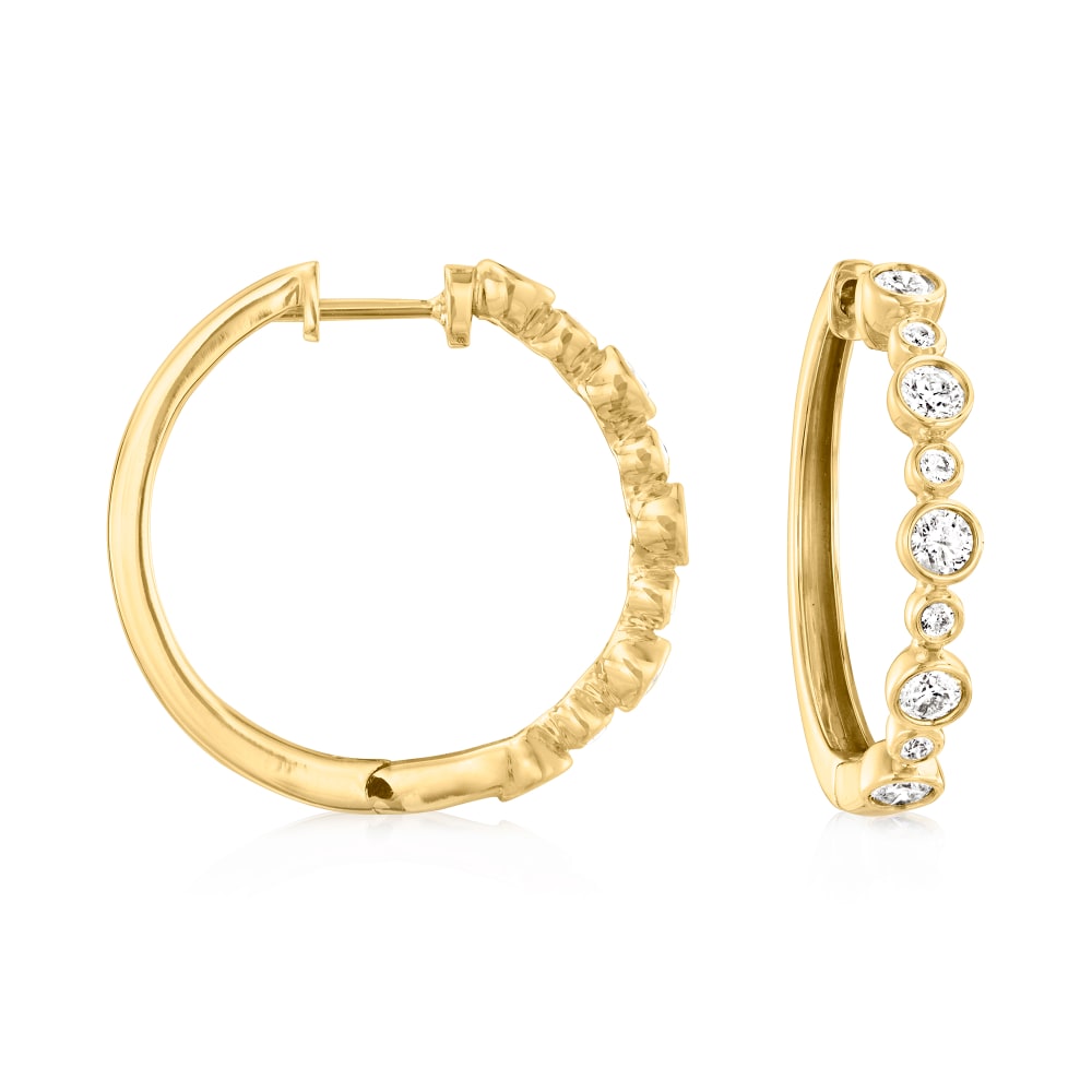 Ross simons sales diamond hoop earrings