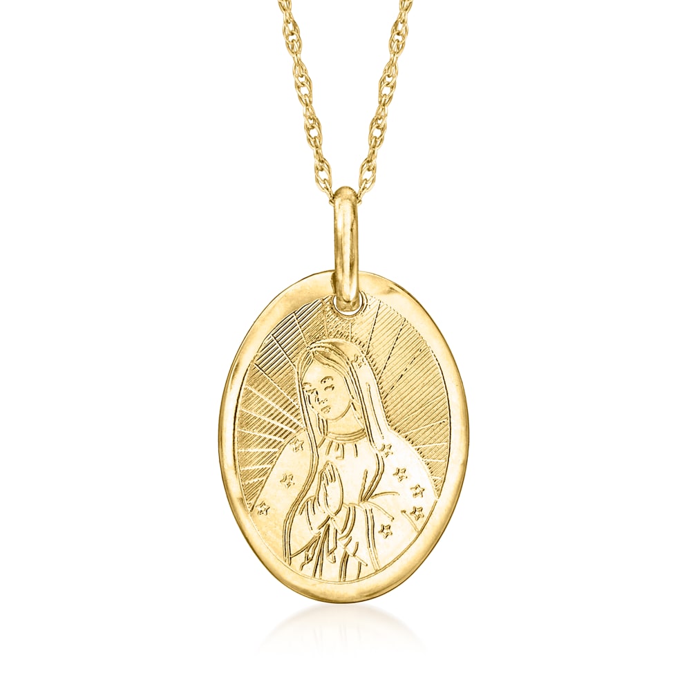 16K Yellow Gold Layered Our Lady Of Guadalupe Medal Pendant Necklace, –  Rosemarie's Religious Gifts