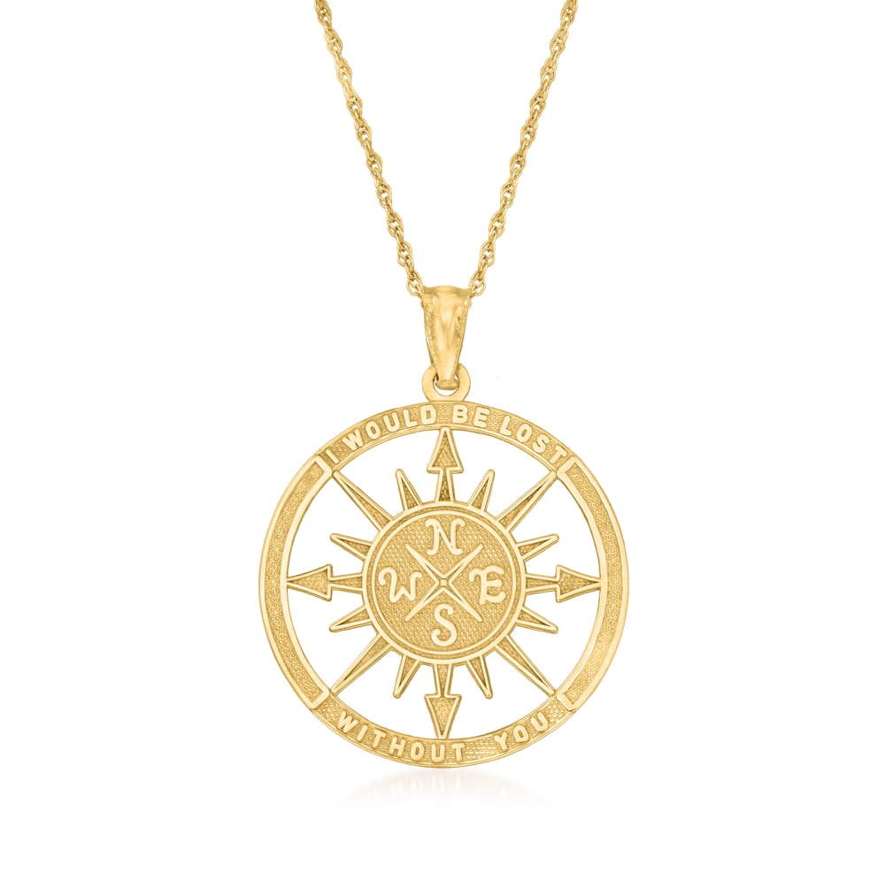 14K Gold Diamond Compass Medallion Necklace – Nana Bijou