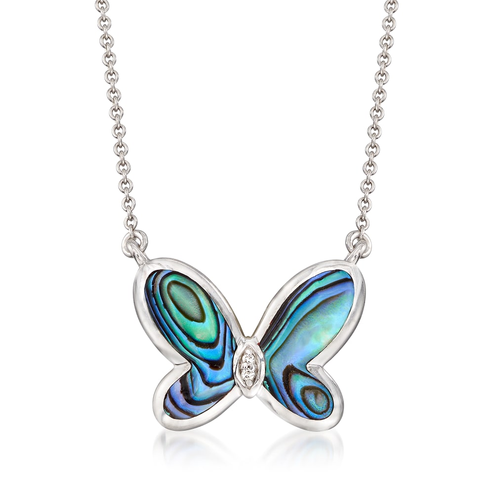 Butterfly necklace diamond shop accents sterling silver
