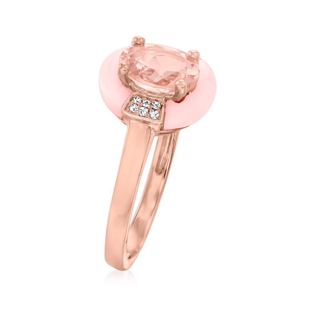 1.20 Carat Morganite Ring with Pink Opal in 14kt Rose Gold Ross