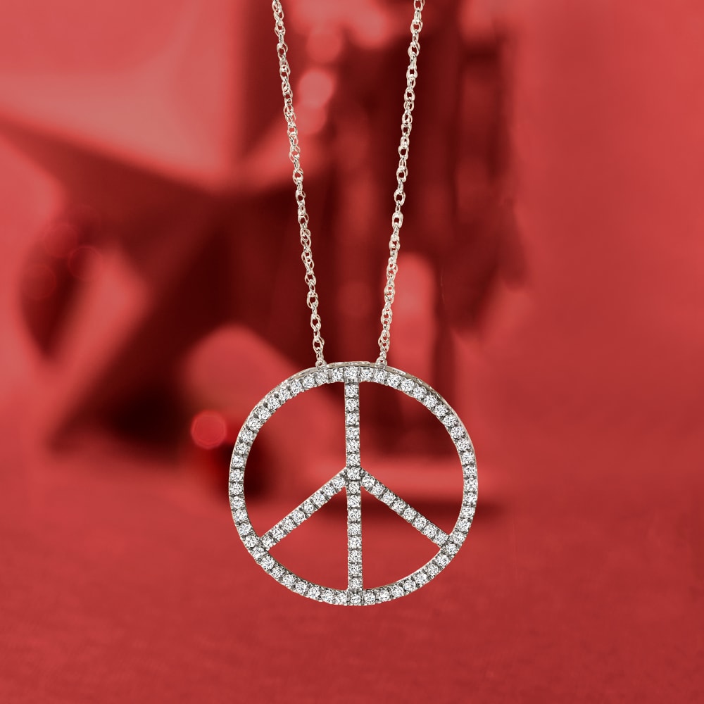 Tiny Peace Sign Necklace - Raiford Gallery Inc