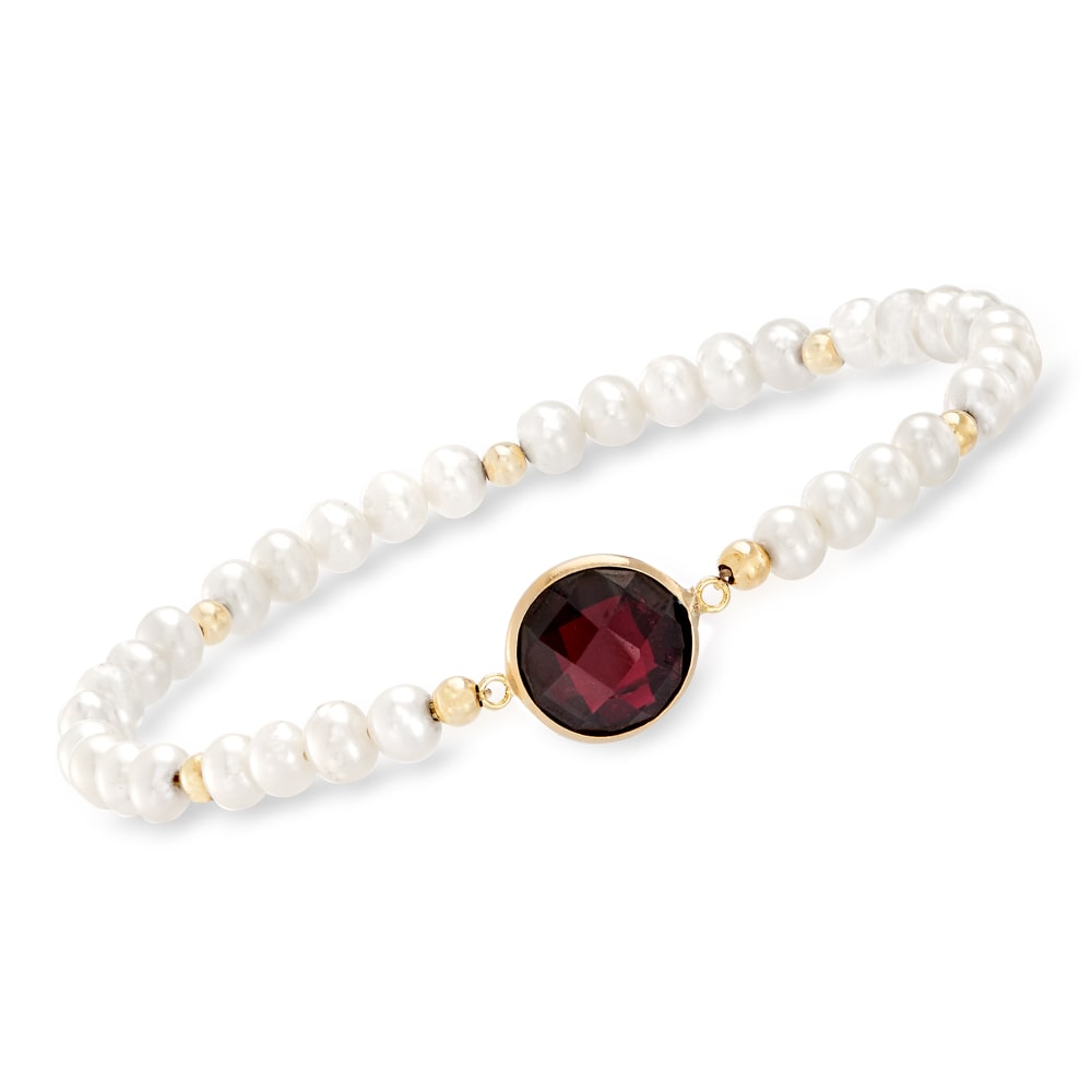 Garnet and cheap pearl bracelet