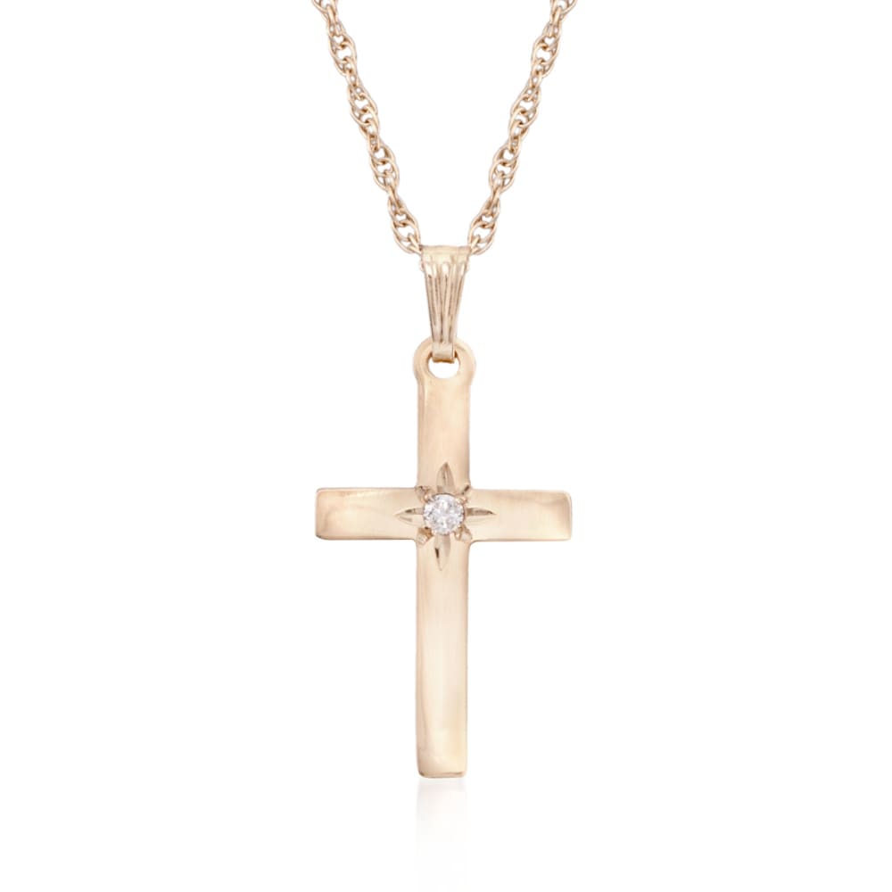 .15 ct. t.w. Diamond Cross Pendant Necklace in Sterling Silver | Ross-Simons