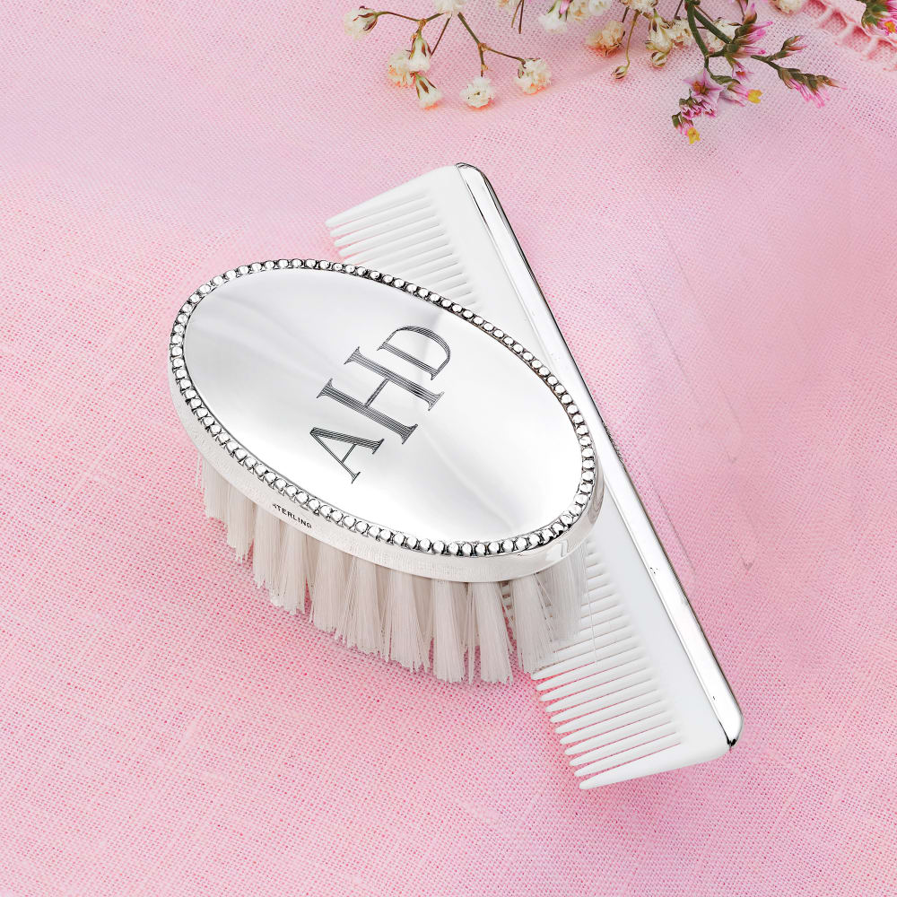 Sterling silver baby boy brush and comb set online