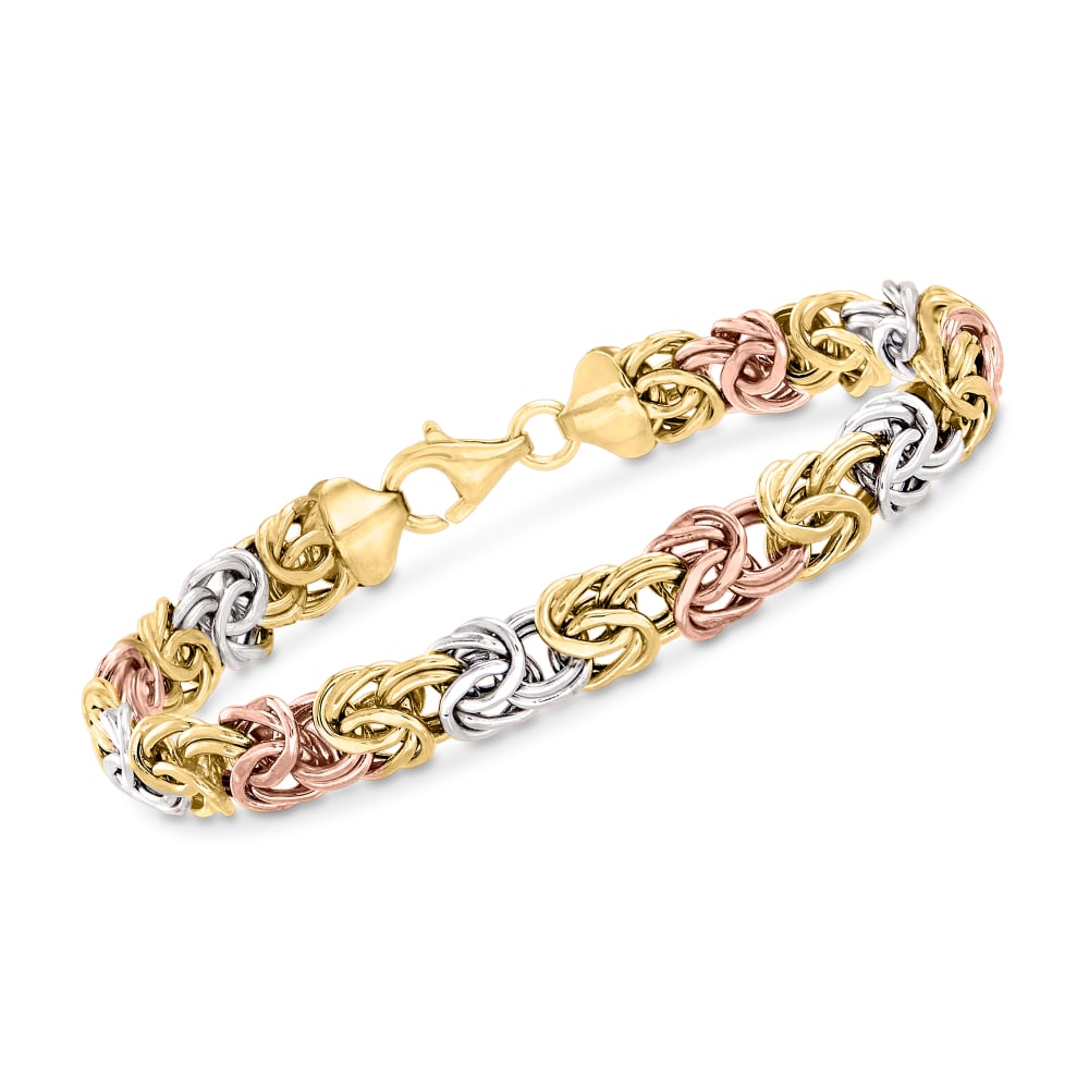 White gold byzantine hotsell bracelet