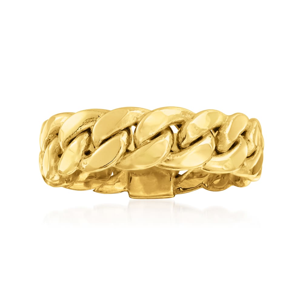 14kt Yellow Gold Curb-Link Ring | Ross-Simons