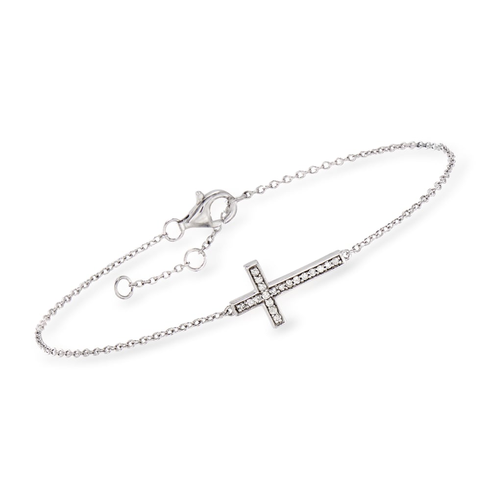 Diamond cross store bracelet gold
