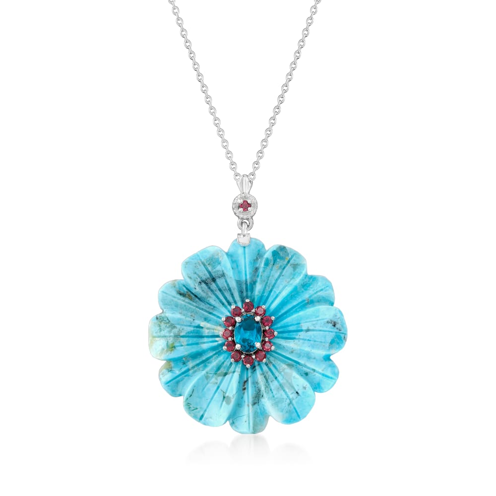 Ross-Simons 13.00 Carat London Blue Topaz Pendant Necklace With Diamond  Accents in Sterling Silver for Female, Adult - Walmart.com