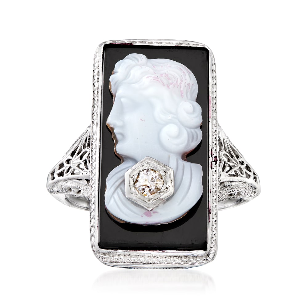 Hannah Blount Large Grey Lady Cameo Ring – Meeka Fine Jewelry