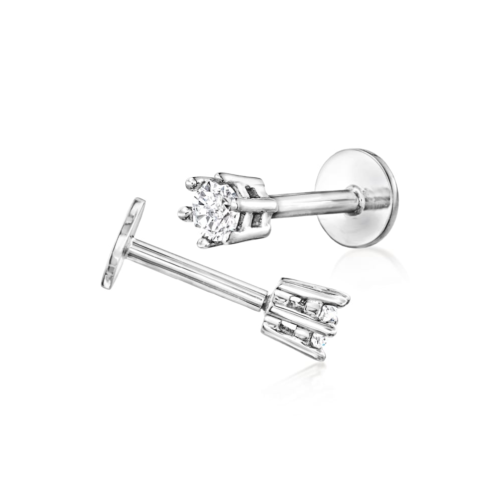 .10 ct. t.w. Diamond FlatBack Stud Earrings in Sterling Silver RossSimons
