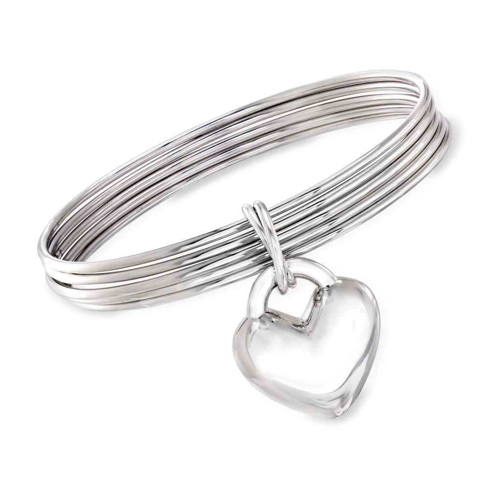 sterling 8 Charm Bracelet 80S Eight Diamonique Bracelet; Opening Ross Simons  Purse Heart - Yahoo Shopping