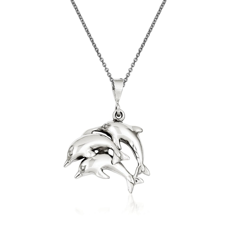 Dolphin necklace white shop gold