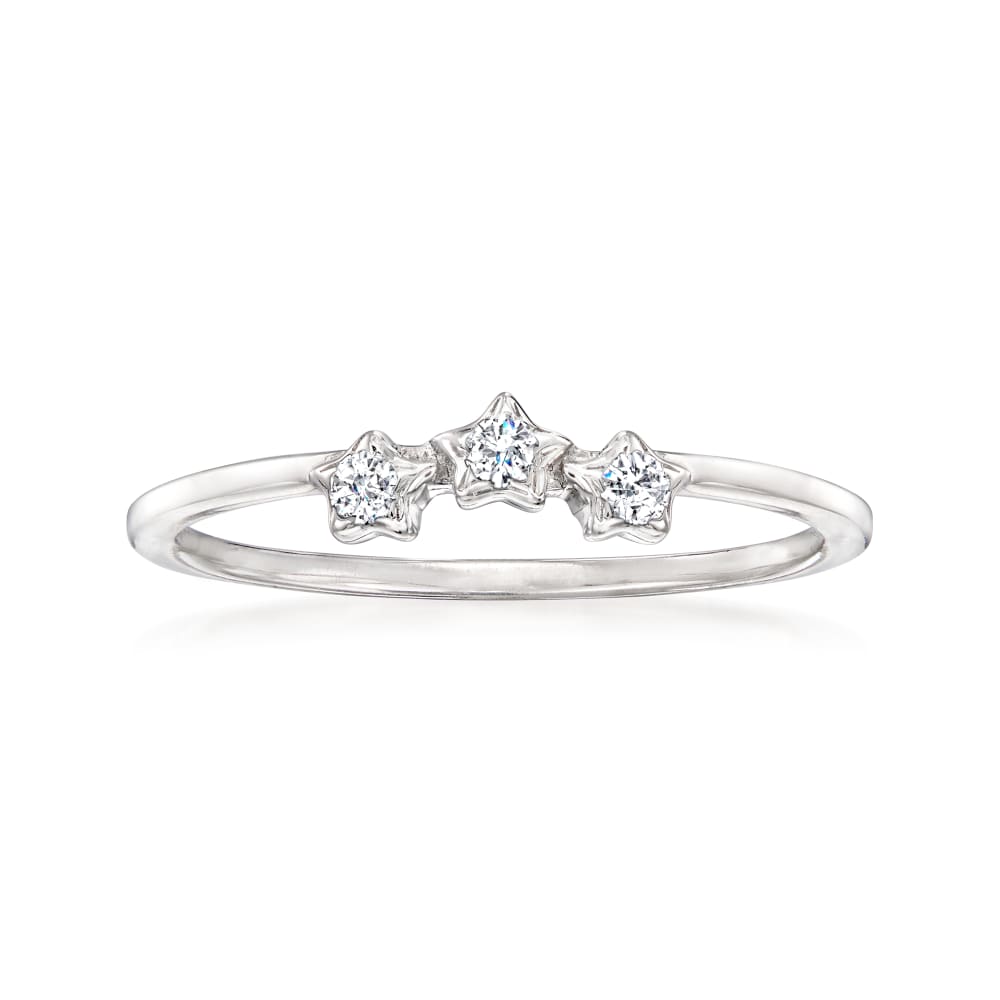 10 ct. t.w. Diamond Three Star Ring in Sterling Silver Ross Simons