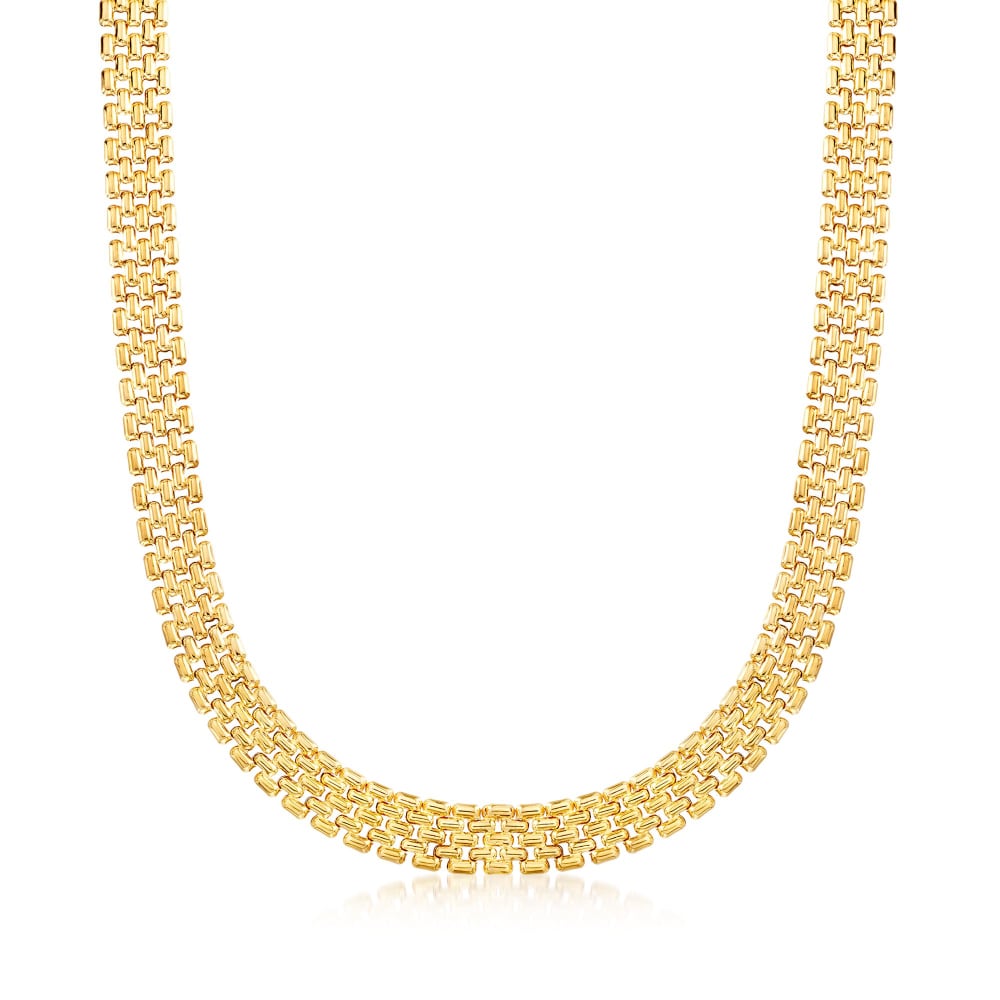 14K gold Panther link necklace - Rocks and Clocks