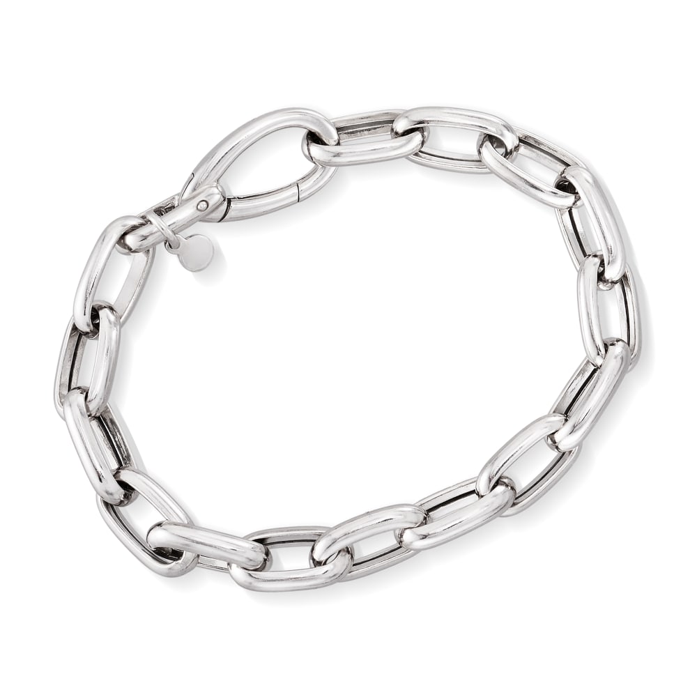 Achara Paperclip Links Chain Style Bracelet - Silver