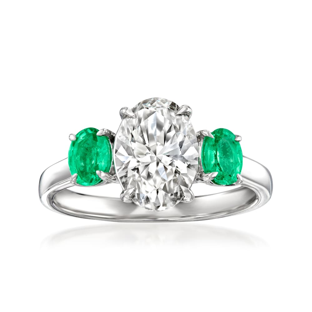 Lab created emerald and diamond 14kt white hot sale gold earrings