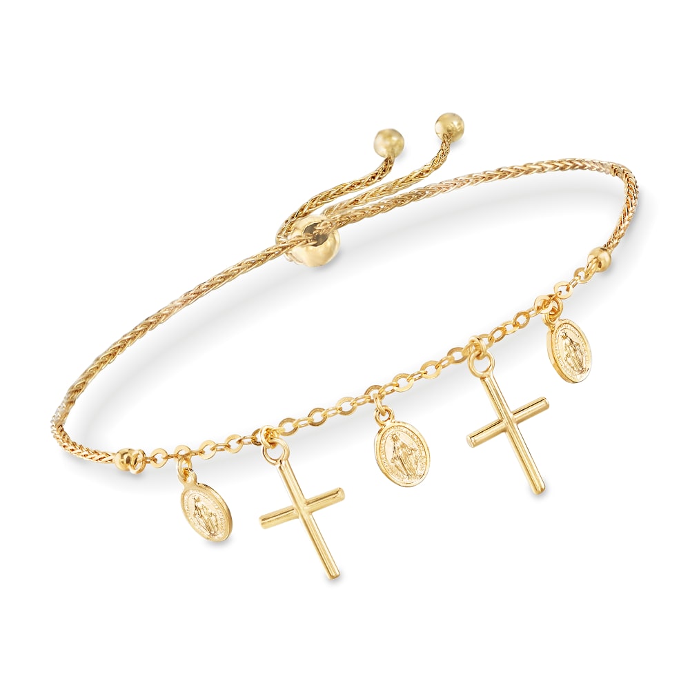Gold bracelet hotsell with cross charm