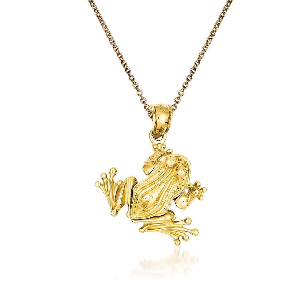 14kt Yellow Gold Frog Pendant Necklace | Ross-Simons