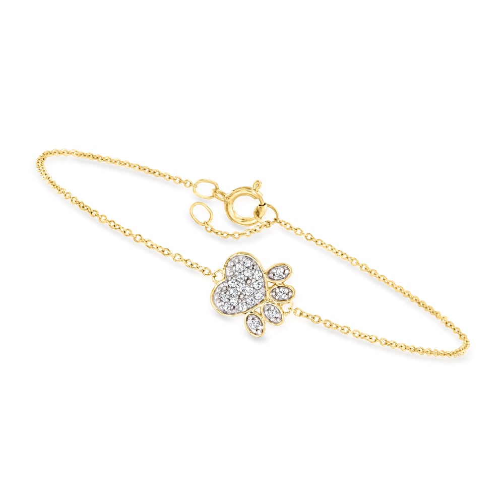 Diamond paw print sales bracelet