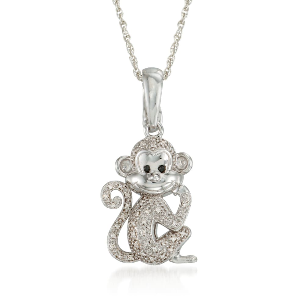 2016 New Cute Monkey Pendant Necklace 316L Titanium Steel Rose