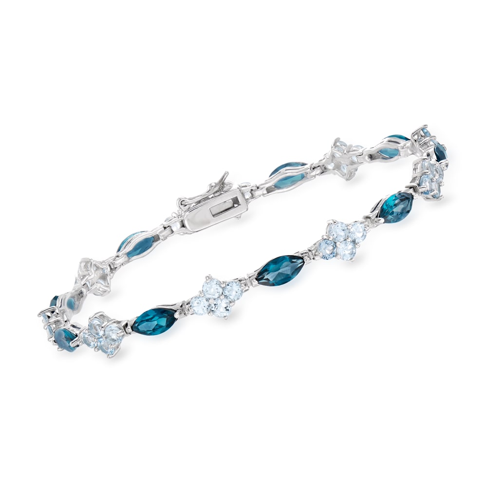 Silver & Blue Marquise Bracelet