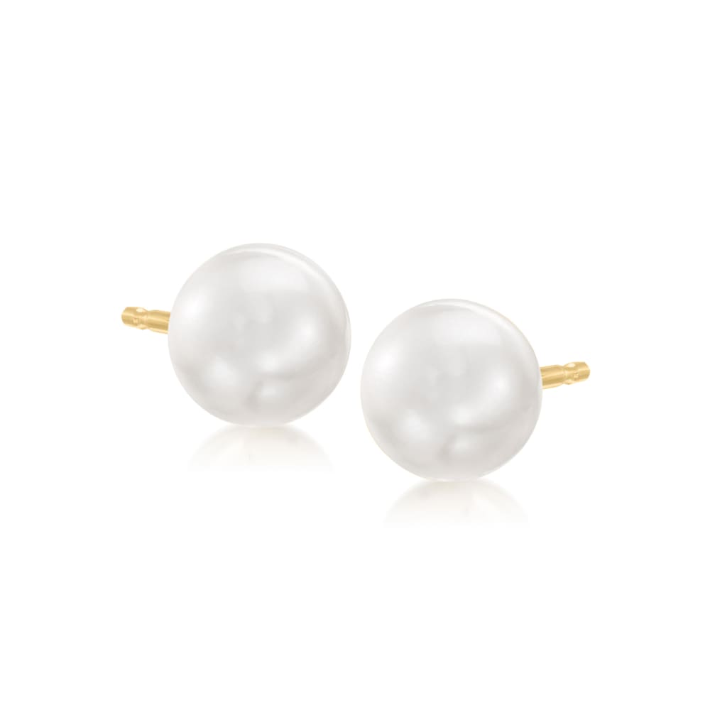 8mm cultured pearl stud earrings on sale