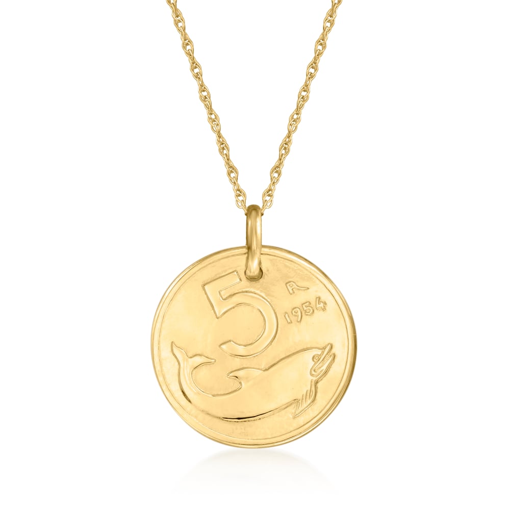 Italian coin necklace sale