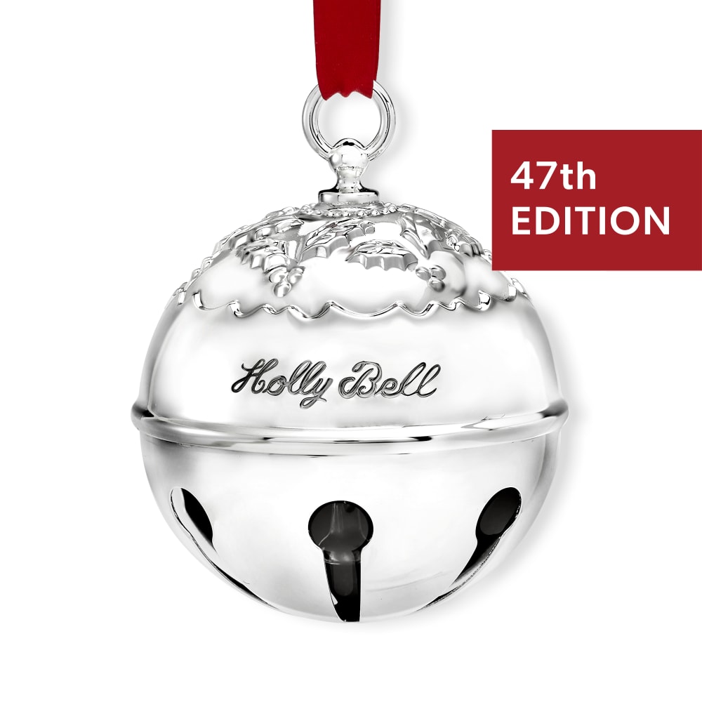 Reed & Barton 2022 Silver Plate Annual Holly Bell Ornament 47th