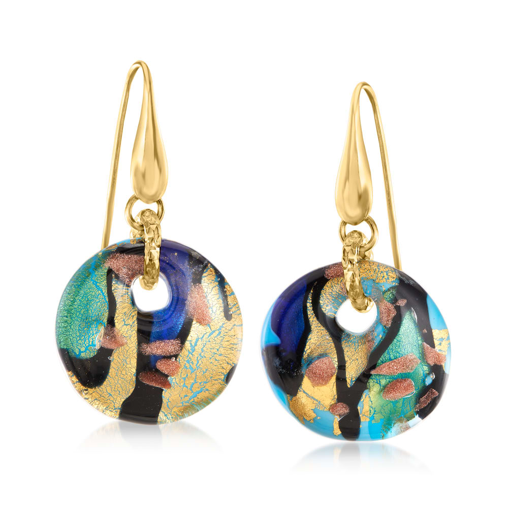 Amazon.com: GlassOfVenice Murano Glass Millefiori Round Dangle Earrings  Tree Of Life - Gold: Clothing, Shoes & Jewelry