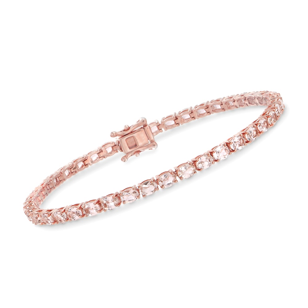 Morganite Pink Crystal Bracelet Blush Wedding Bracelet 