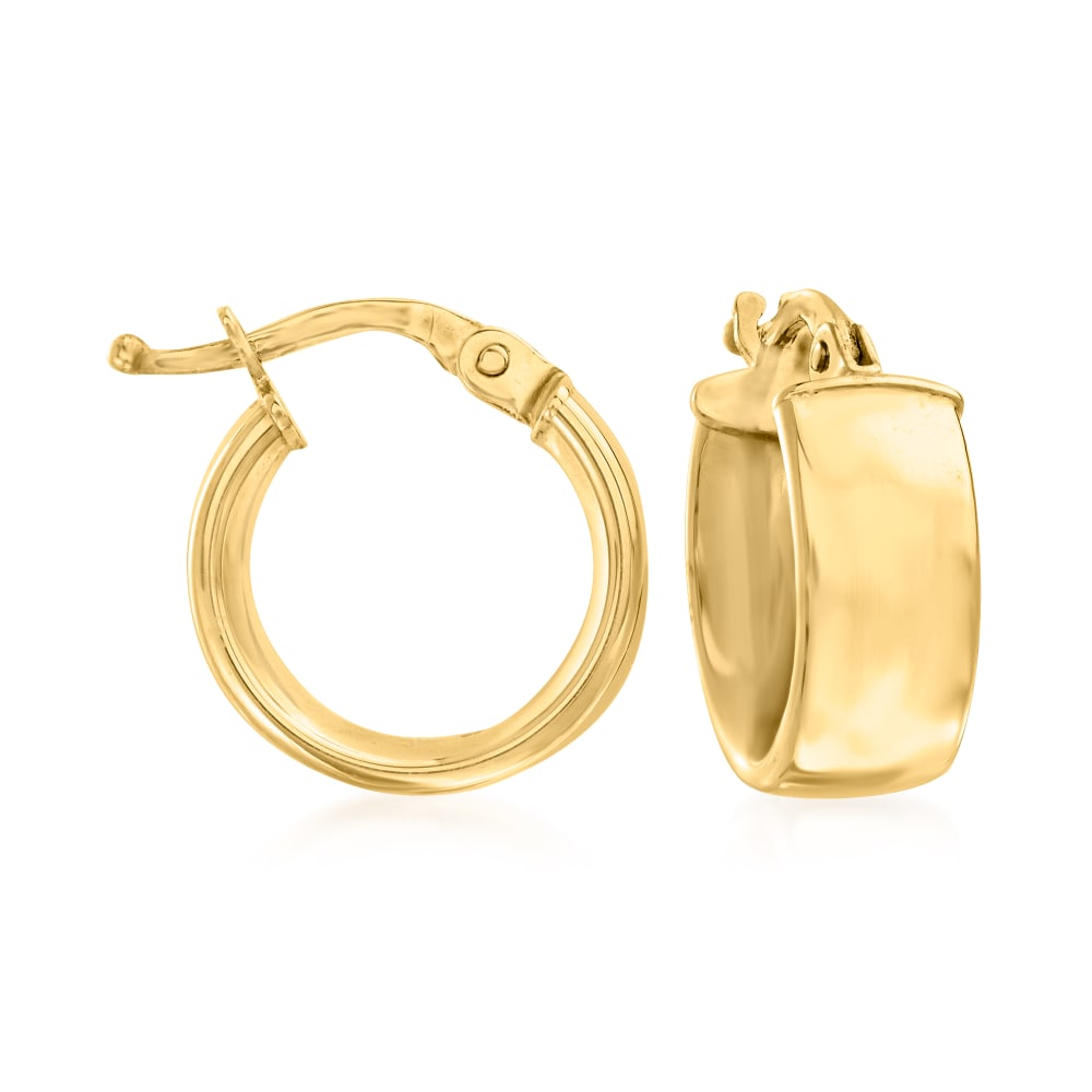 Italian 14kt Yellow Gold Huggie Hoop Earrings. 5/8