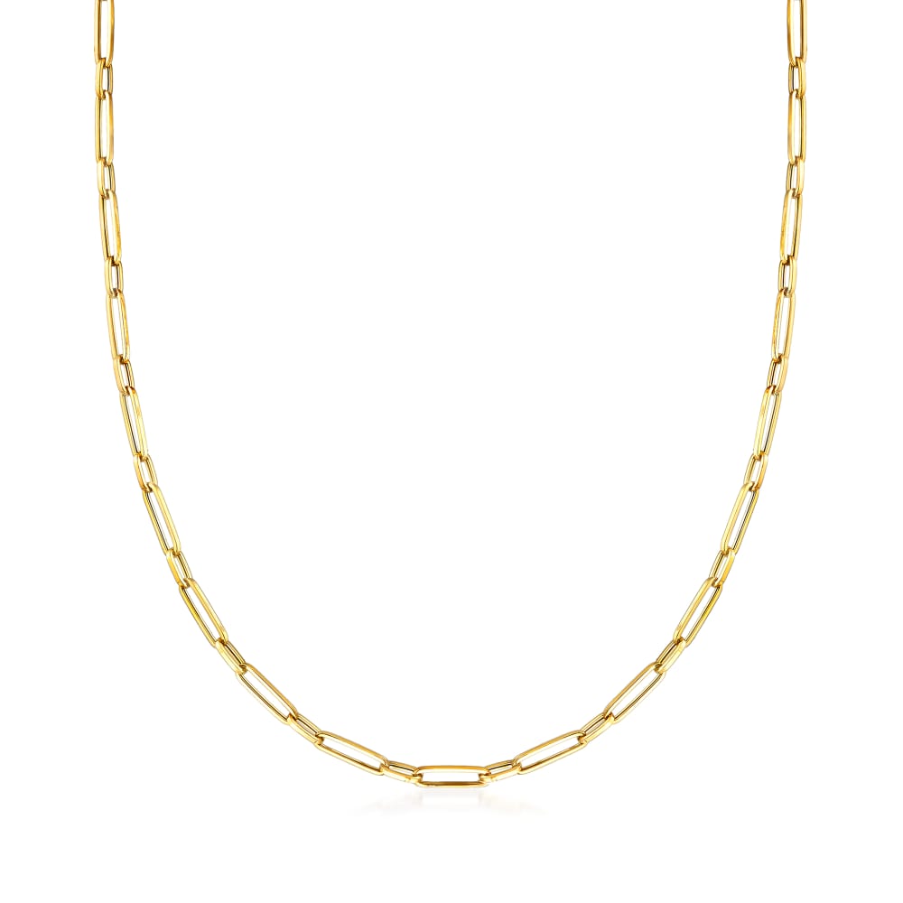 18K Gold Paper Clip T Bar Necklace - Garo Boyadjian