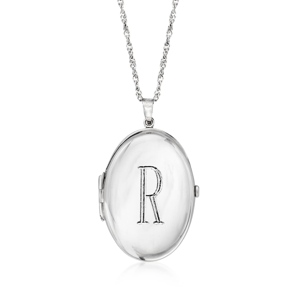Italian Sterling Silver Personalized Oval Locket Necklace | Ross