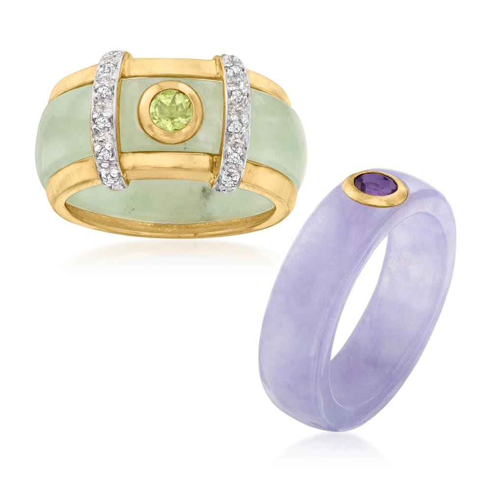 Ross simons carved green jade and mother of pearl frog outlet ring